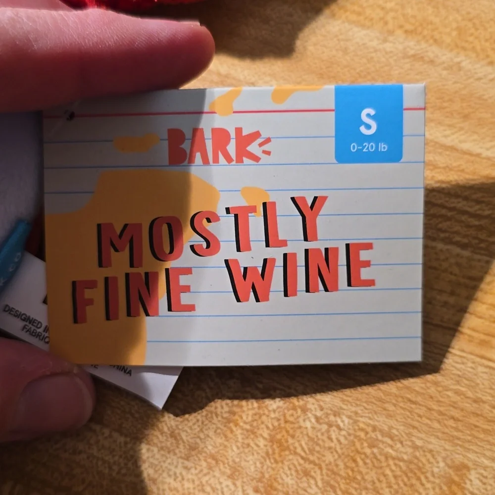 Bark Mostly‎ Fine Wine Dog Toy NWT Size S 0-20 pounds